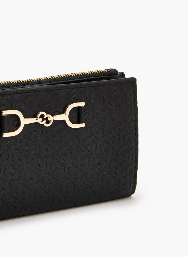 سيليست Monogram Embossed Wallet With Button Closure